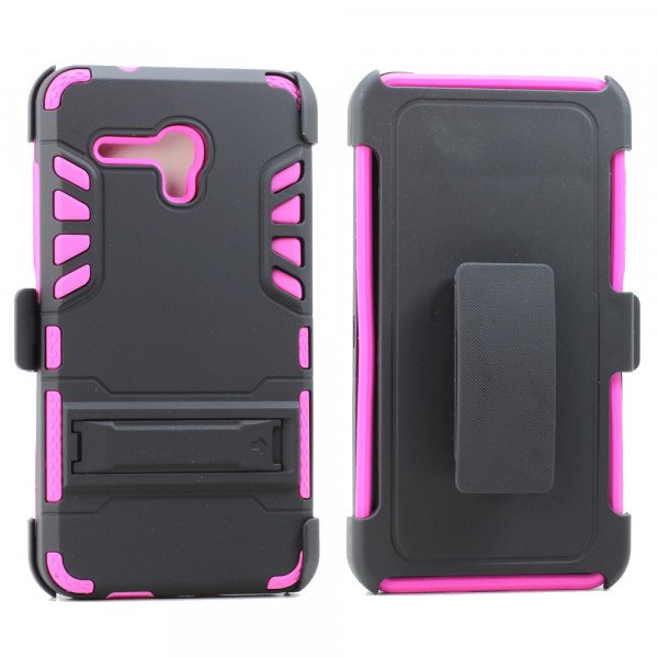 Wholesale Alcatel OneTouch Fierce XL 5054 Hard Shield Holster Combo Belt Clip Case (Hot Pink)